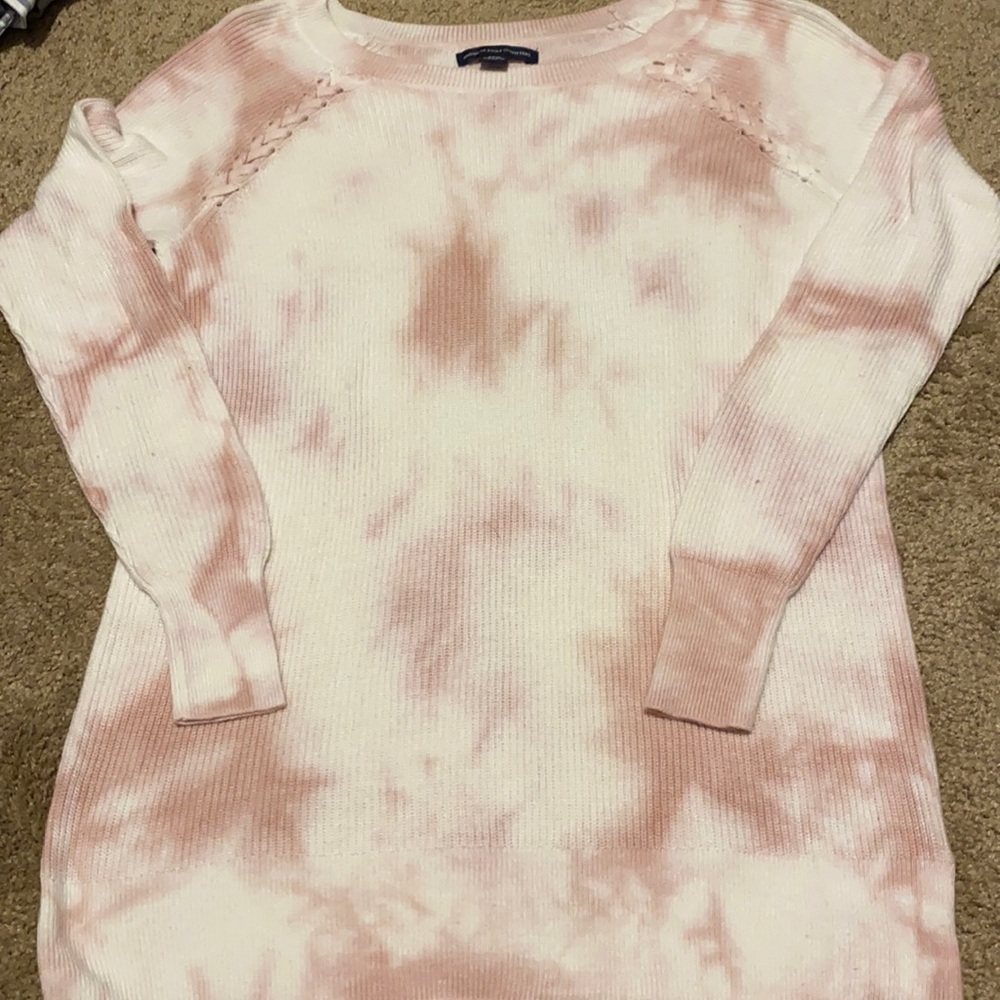 Pink Tie-Dye American Eagle Sweater